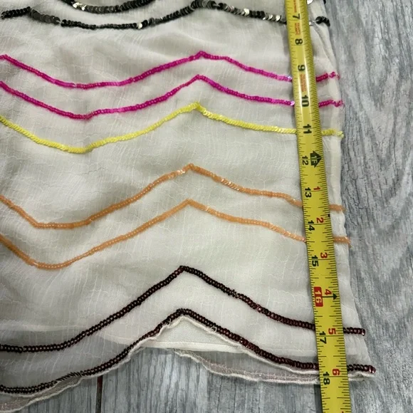 Free People Colorful Sequins Embroidered Flowy Sleeveless Top Size Small - Picture 9 of 11